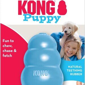 KONG Puppy Teething Chew Toy, Stuffable for Enrichment, Small, Blue